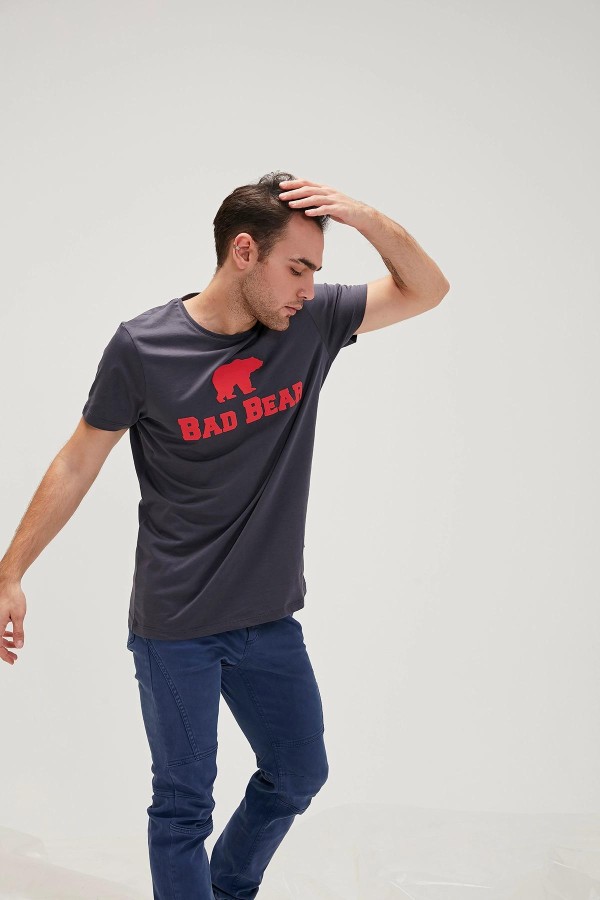 BAD BEAR 19.01.07.002 BER BEAR AYI BASKI 0 YAKA KISA KOL TSHIRT