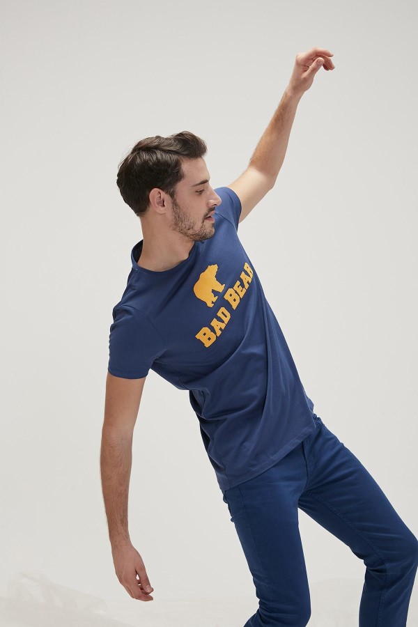 BAD BEAR 19.01.07.002 BER BEAR AYI BASKI 0 YAKA KISA KOL TSHIRT
