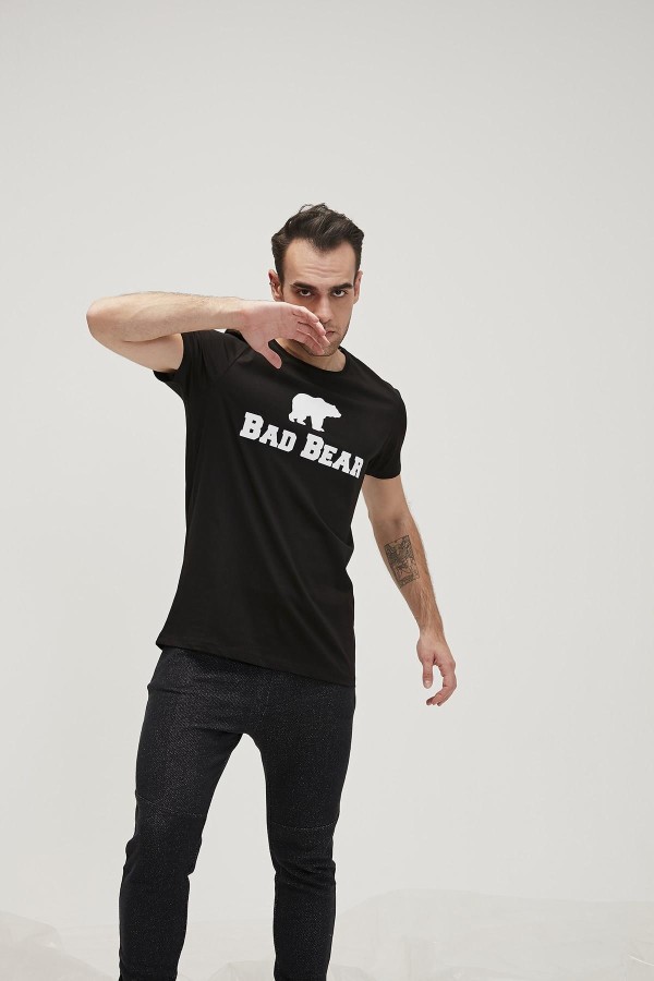 BAD BEAR 19.01.07.002 BER BEAR AYI BASKI 0 YAKA KISA KOL TSHIRT