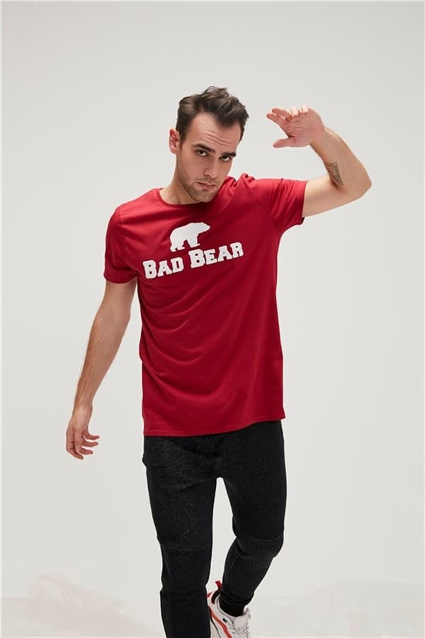 BAD BEAR 19.01.07.002 BER BEAR AYI BASKI 0 YAKA KISA KOL TSHIRT