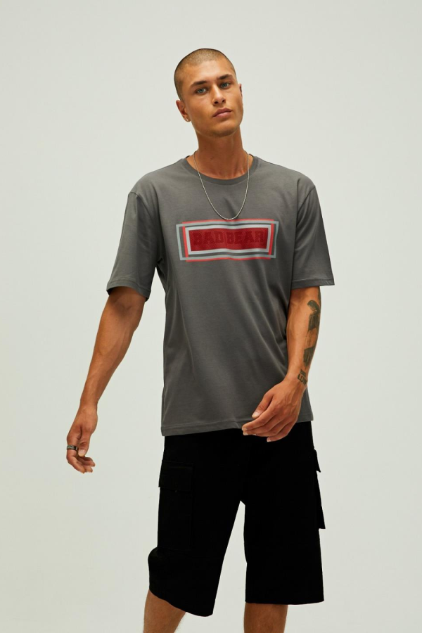 BAD BEAR 22.01.07.047  MESH ON FILE DETAYLI  0 YAKA KISA KOL TSH