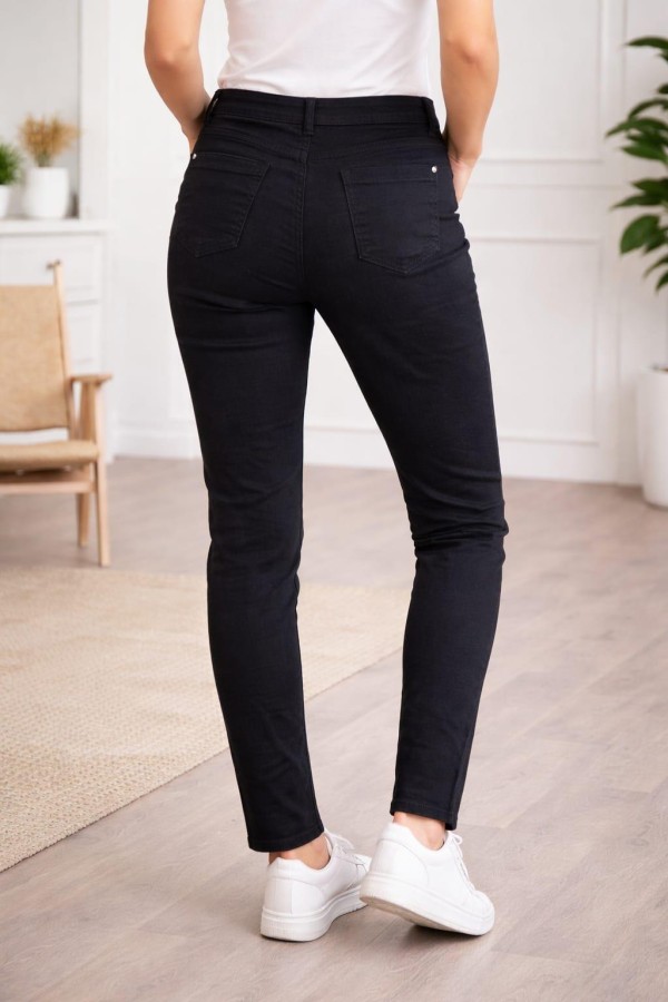 BOLINTO YANLARI ZINCIRLI YUKSEK BEL 5 CEP LIKRALI  DAR PACA PANTOLON