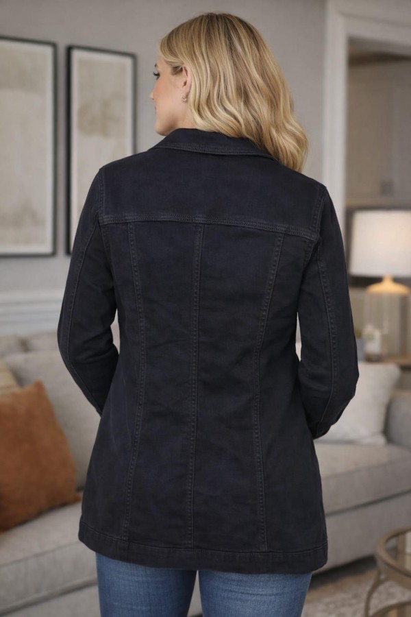 BONITA  LIKRALI KAPAK CEPLI UZUN  DENIM MONT