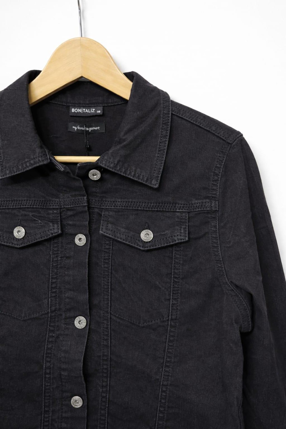 BONITA  LIKRALI KAPAK CEPLI UZUN  DENIM MONT