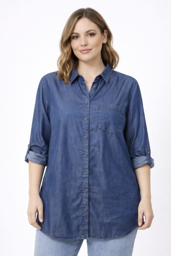 BONITA LIZ TEK CEP  INCE KUMAS UZUN KOL KOT GOMLEK TUNIK