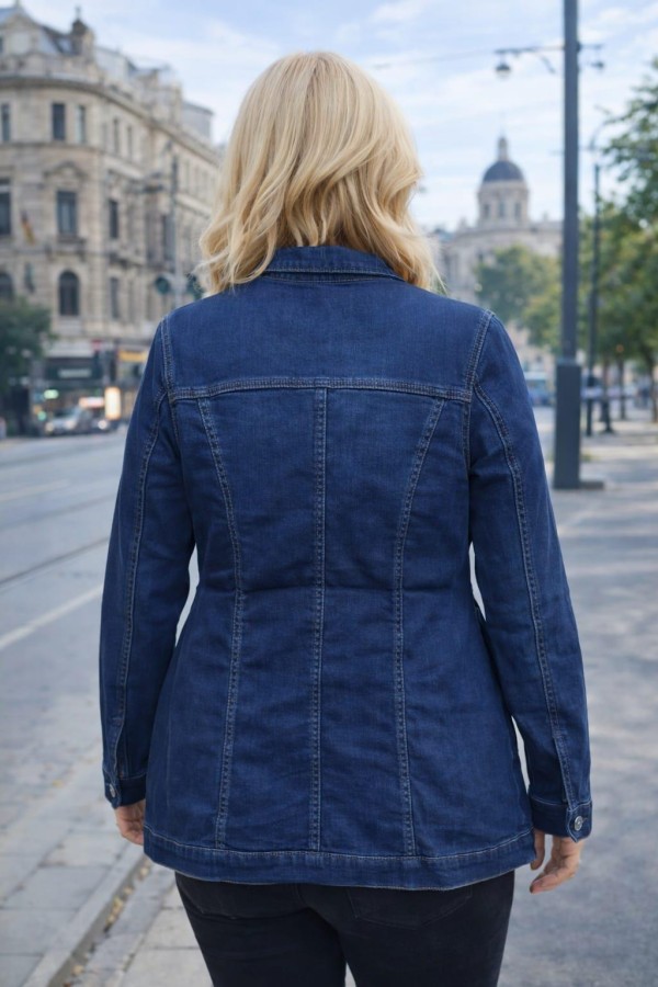 BONITA  YIRTIK TAS DETAYLI KAPAK CEPLI UZUN  DENIM MONT