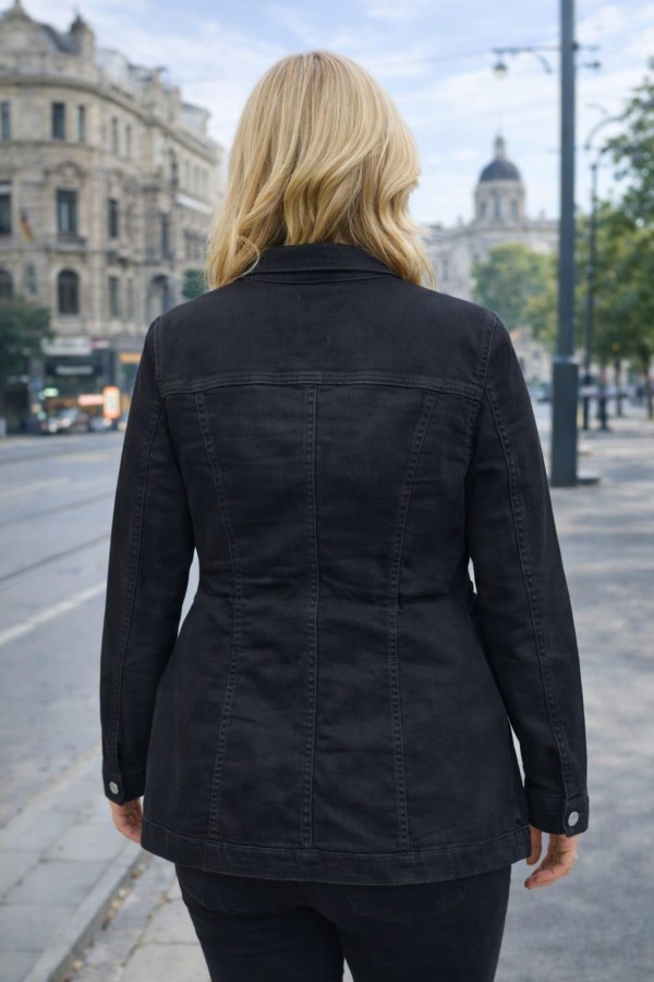 BONITA  YIRTIK TAS DETAYLI KAPAK CEPLI UZUN  DENIM MONT