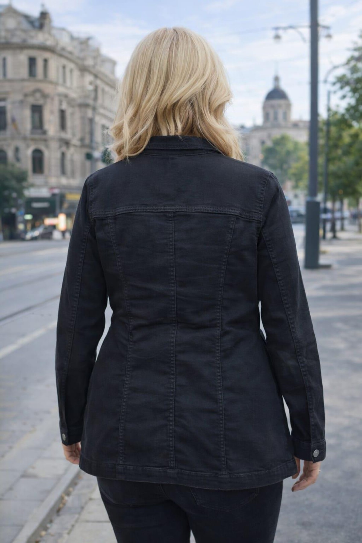 BONITA  YIRTIK TAS DETAYLI KAPAK CEPLI UZUN  DENIM MONT