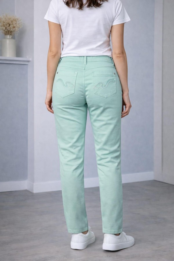 BONITALIZ 185 ARKA CEP TASLI  YUKSEK BEL 5 CEP LIKRALI  BORU PACA PANTOLON