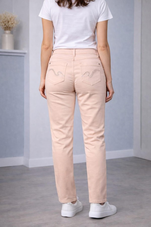 BONITALIZ 185 ARKA CEP TASLI  YUKSEK BEL 5 CEP LIKRALI  BORU PACA PANTOLON