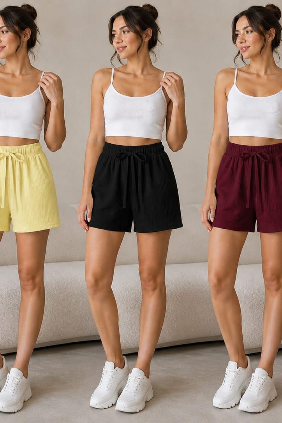 FLEUR 3 LU SET BEL LASTIKLI SUS BAGCIKLI CEPSIZ TRIL TRIL  PENYE SHORT