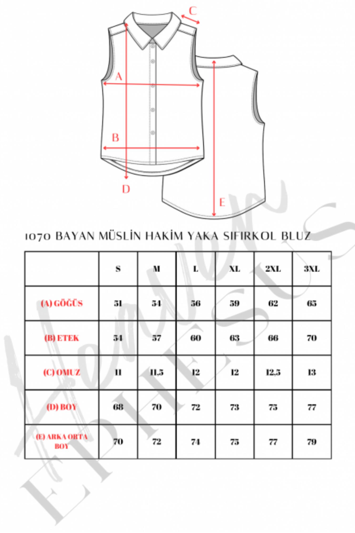 HEAVEN 1070 MUSLIN HAKIM YAKA  SIFIR KOL BLUZ