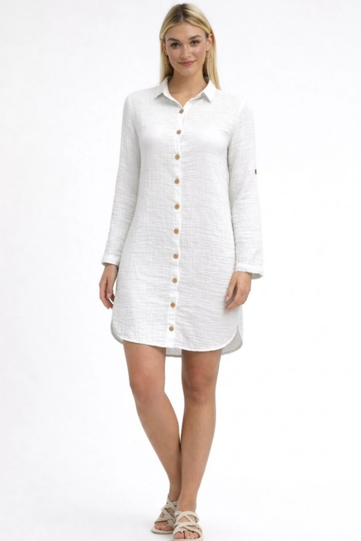 HEAVEN 1190 MUSLIN NISA UZUN KOL TUNIK