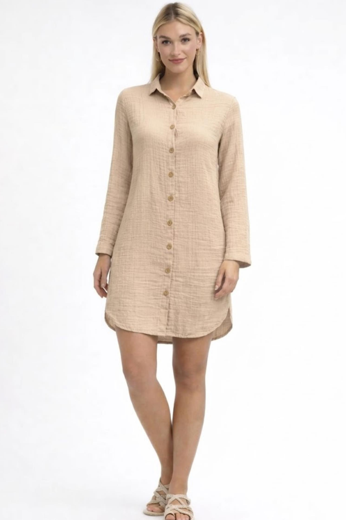 HEAVEN 1190 MUSLIN NISA UZUN KOL TUNIK