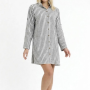 HEAVEN 1195  MUSLIN CIZGILI DESENLI YAKALI KADIN  TUNIK