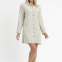 HEAVEN 1195  MUSLIN CIZGILI DESENLI YAKALI KADIN  TUNIK