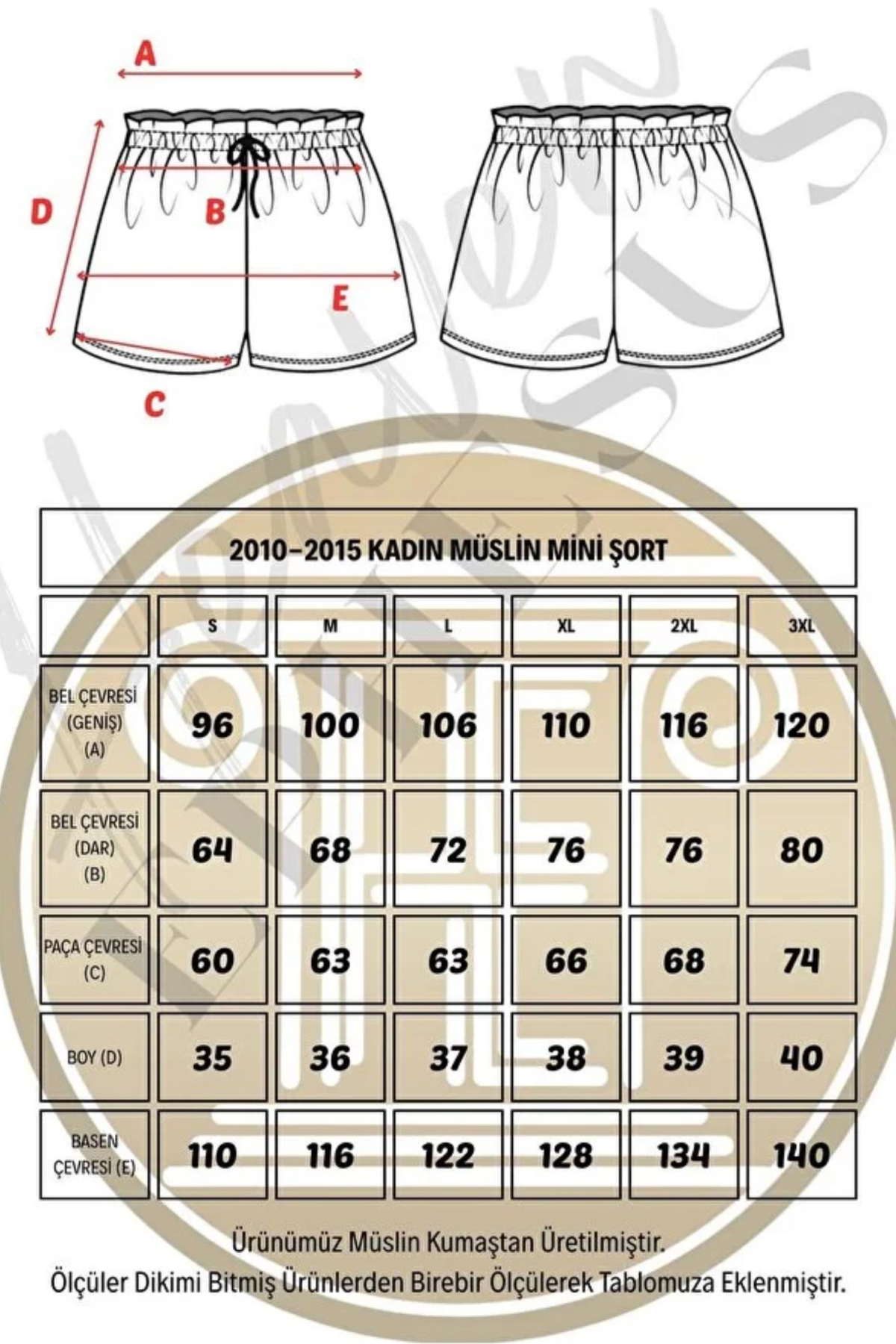 HEAVEN 2015 MUSLIN DESENLI KADIN  MINI SORT