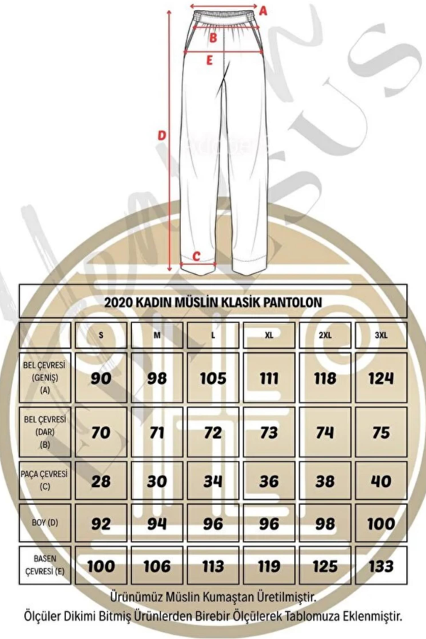 HEAVEN 2025 MUSLIN DESENLI KLASIK PANTOLON