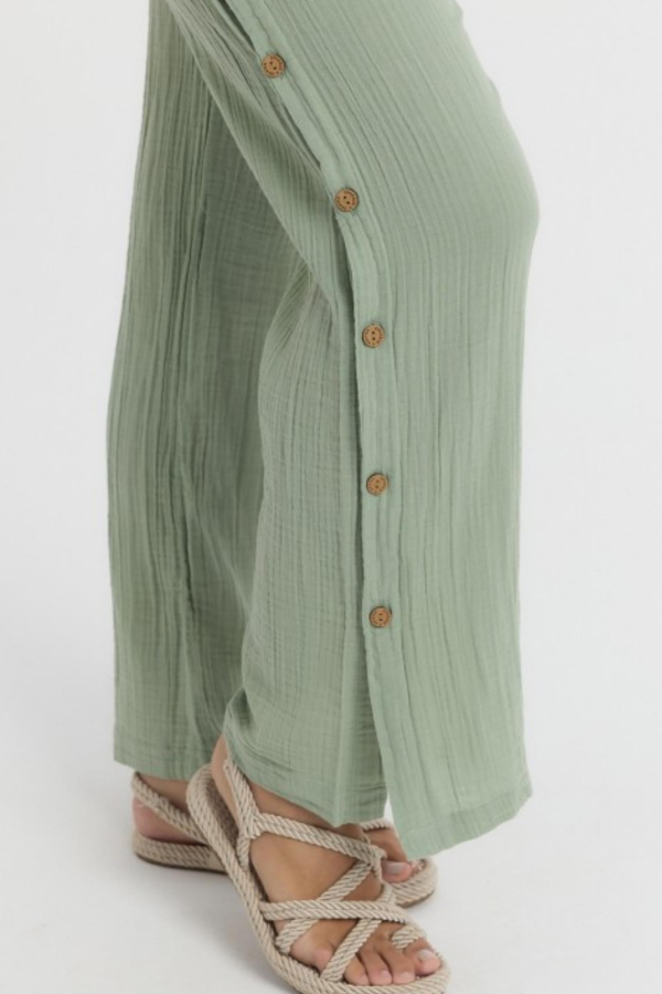 HEAVEN 2100 MUSLIN DUGMELI KADIN PANTOLON