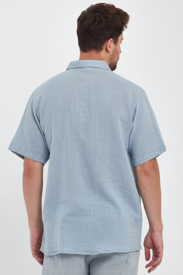 HEAVEN 4040 MUSLIN YAKALI KISA KOL ERKEK GOMLEK