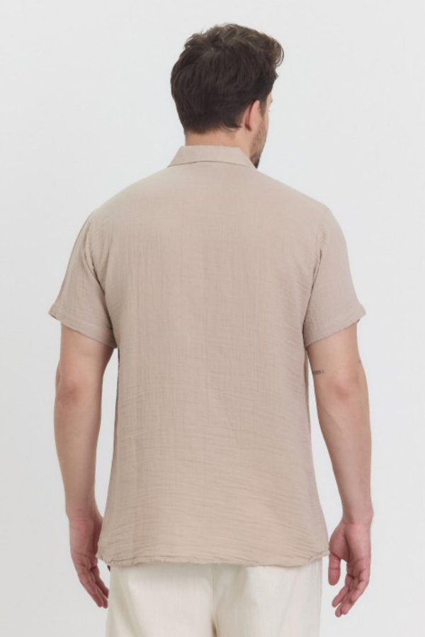 HEAVEN 4040 MUSLIN YAKALI KISA KOL ERKEK GOMLEK