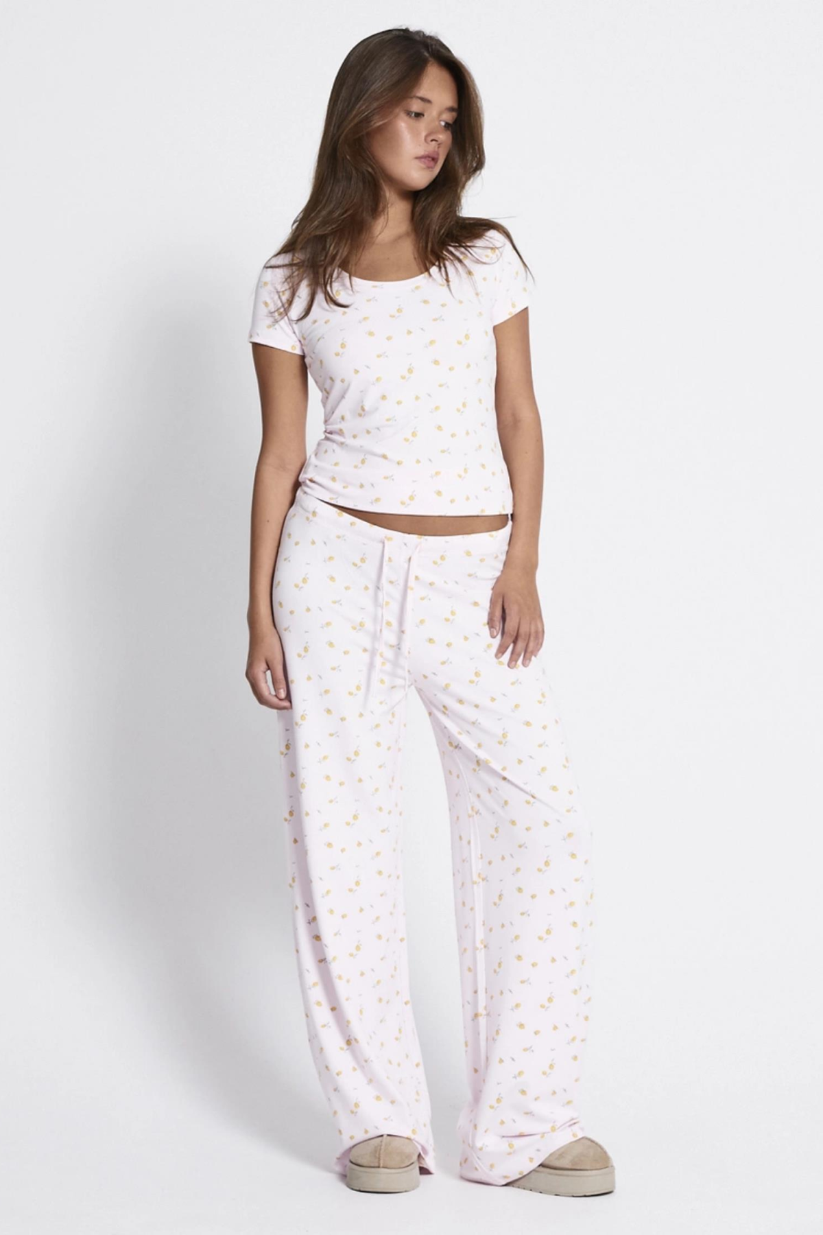 HOLLY PRINTED 157   BEL LASTIKLI BOL PACA PIJAMA ALT