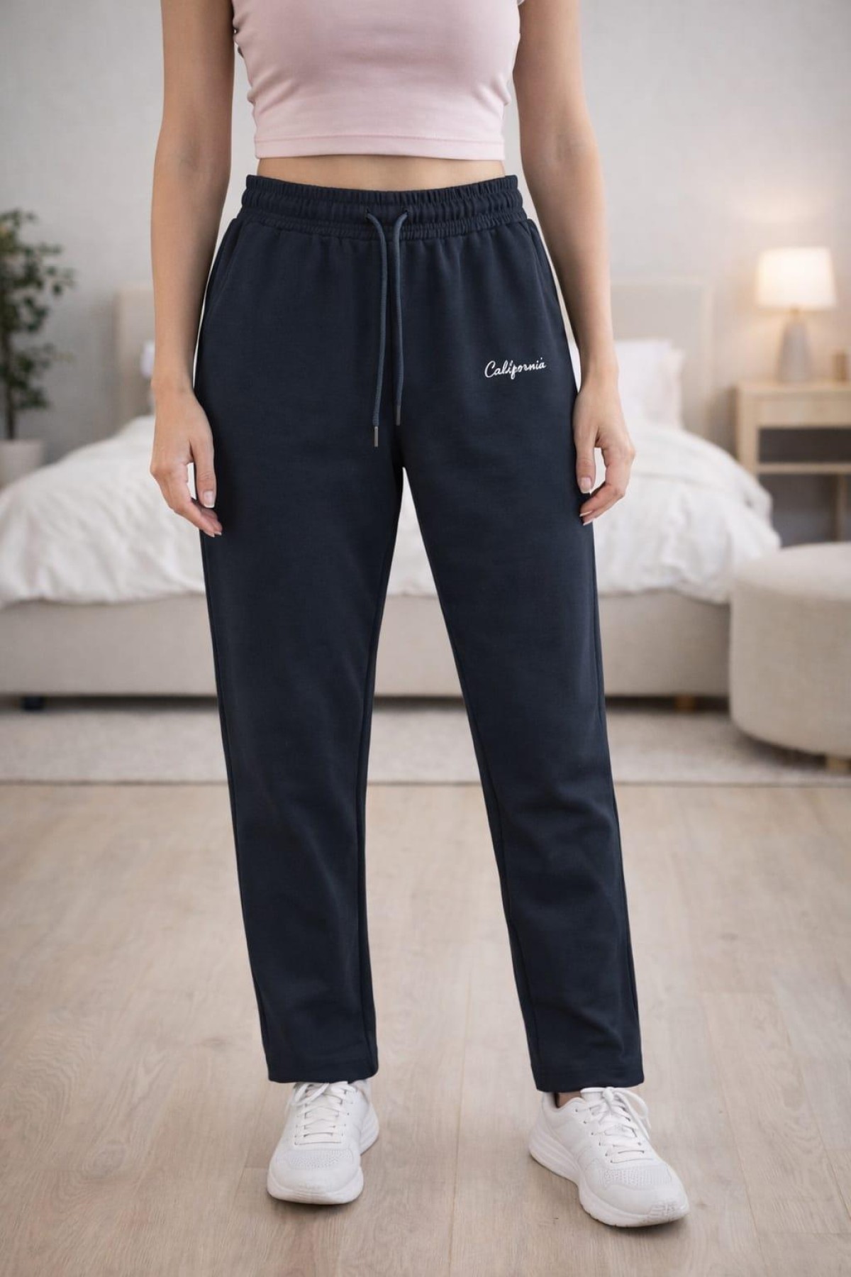 IFS 2056 2 CEPLI CALIFORNIA YAZI BASKILI DAR PACA KADIN TEK ALT