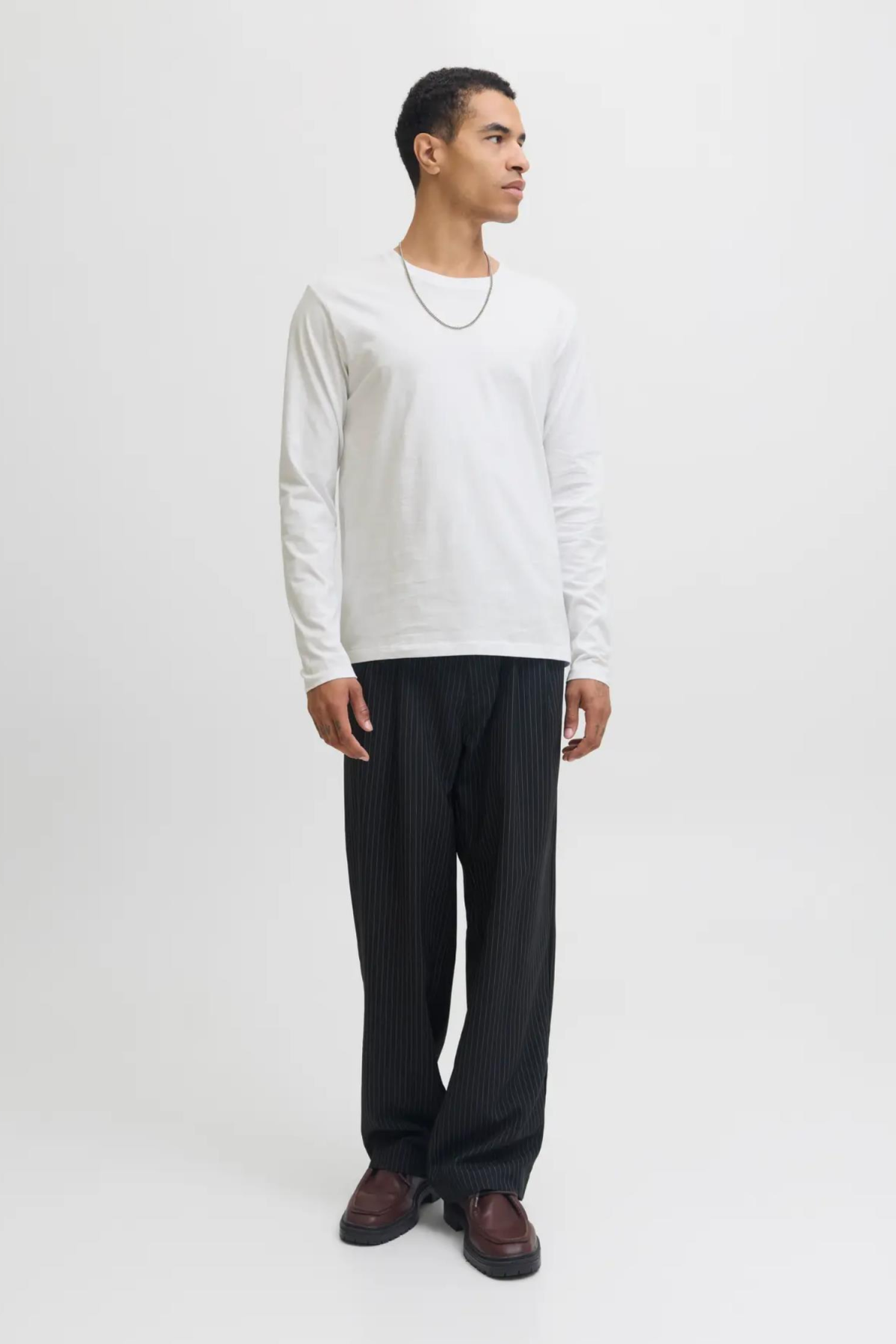 JACK&JONES 112279538 JJE ORGANIC BASIC 0 YAKA  UZUN KOL ERKEK TSH