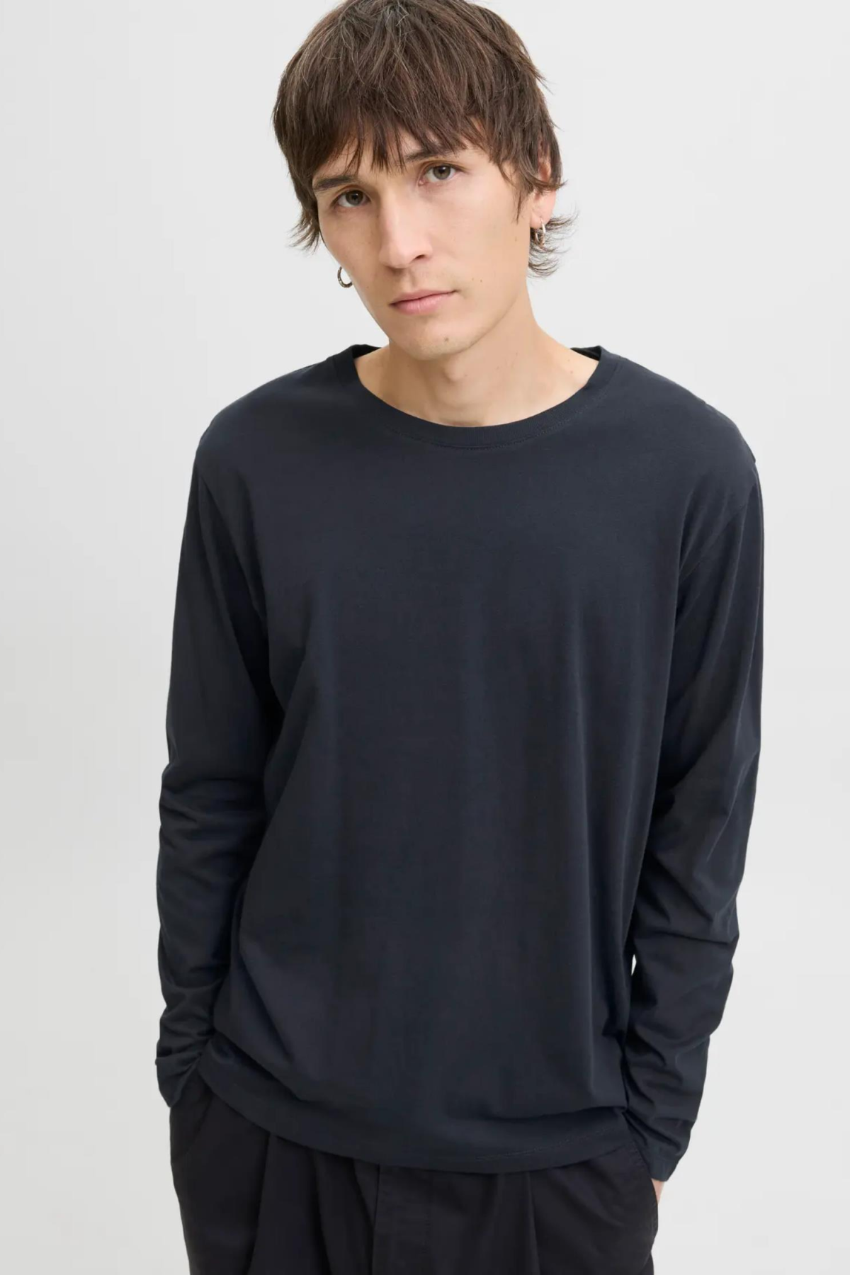 JACK&JONES 112279538 JJE ORGANIC BASIC 0 YAKA  UZUN KOL ERKEK TSH