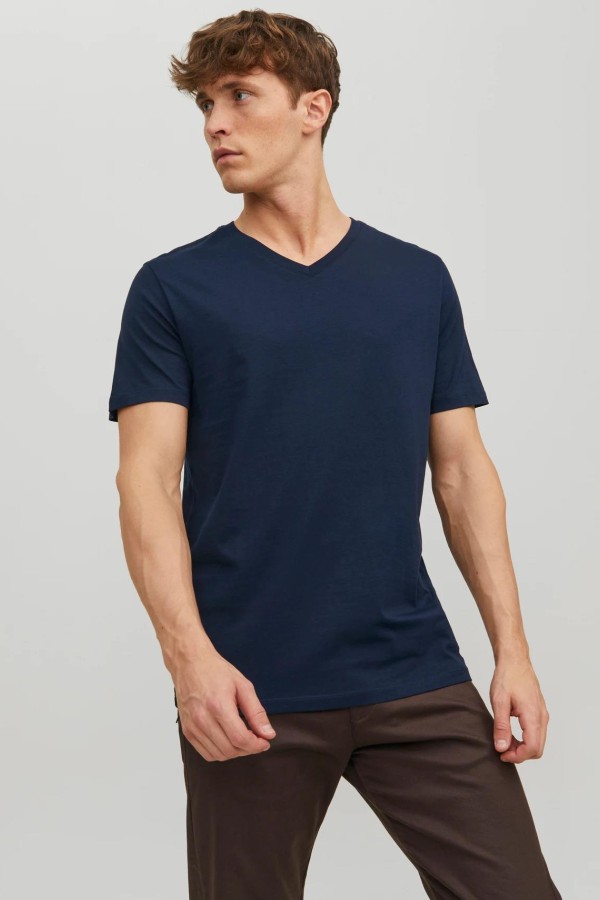JACK&JONES 12156102 ORGANIC V YAKA KISA KOL T-SHIRT