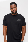 JACK&JONES 12158505 SOL GOGUS YAZILI BUYUK BEDEN KISA KOL TSHIRT
