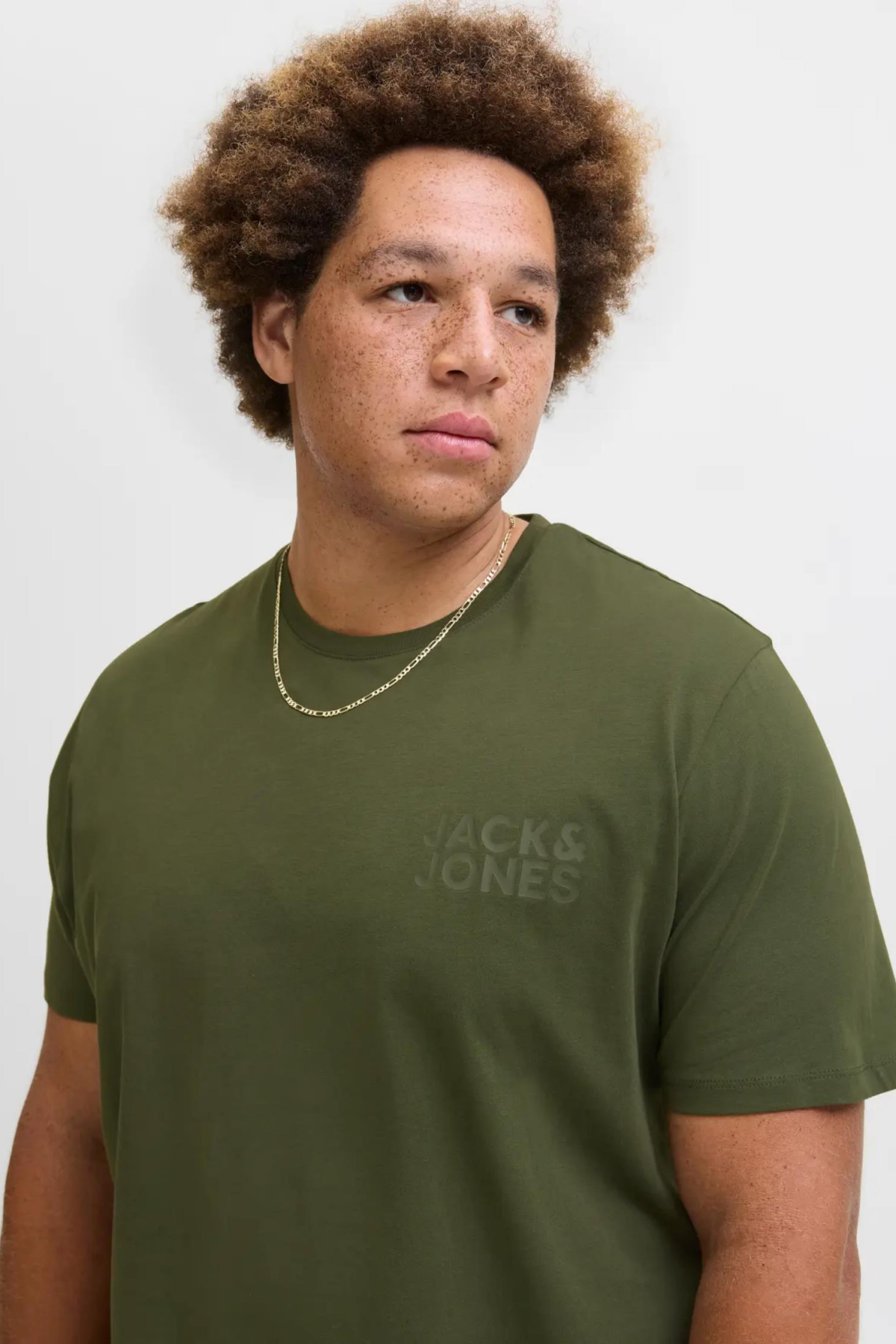 JACK&JONES 12158505 SOL GOGUS YAZILI BUYUK BEDEN KISA KOL TSHIRT