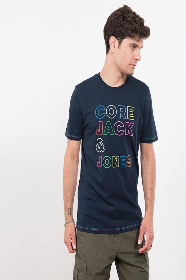 JACK &JONES 12171360 CORE JACK  BASKILI KISA KOL TSHIRT