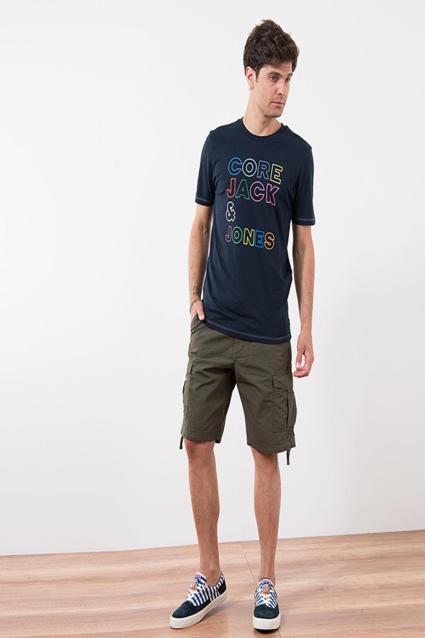 JACK &JONES 12171360 CORE JACK  BASKILI KISA KOL TSHIRT