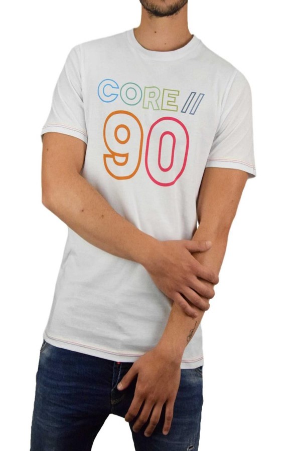 JACK &JONES 12171360 YUVARLAK  CORE 90 BASKILI KISA KOL TSHI