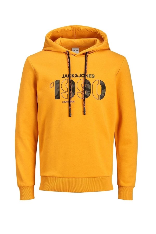 JACK &JONES 12175303 1990 KAMUFLAJ BASKILI KAPSONLU SWEAT