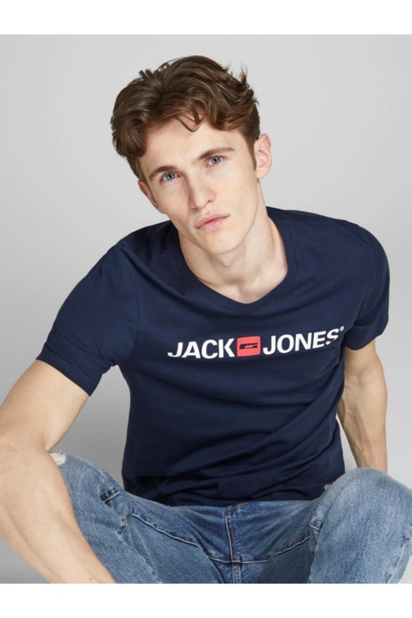 JACK&JONES 12137126 ON JACK&JONES YAZILI 0 YAKA KISA KOL TSH