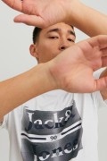 JACK&JONES 12211194 NINETEEN NINETY BASKI 0 YAKA KISA KOL TSHIRT
