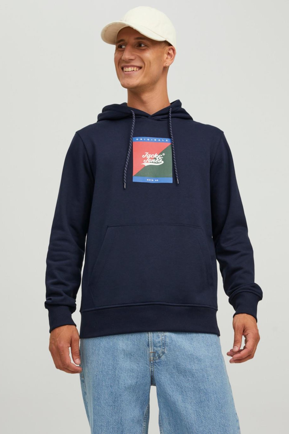 JACK&JONES 12219571 ONU YAZILI KAPSONLU SWEAT