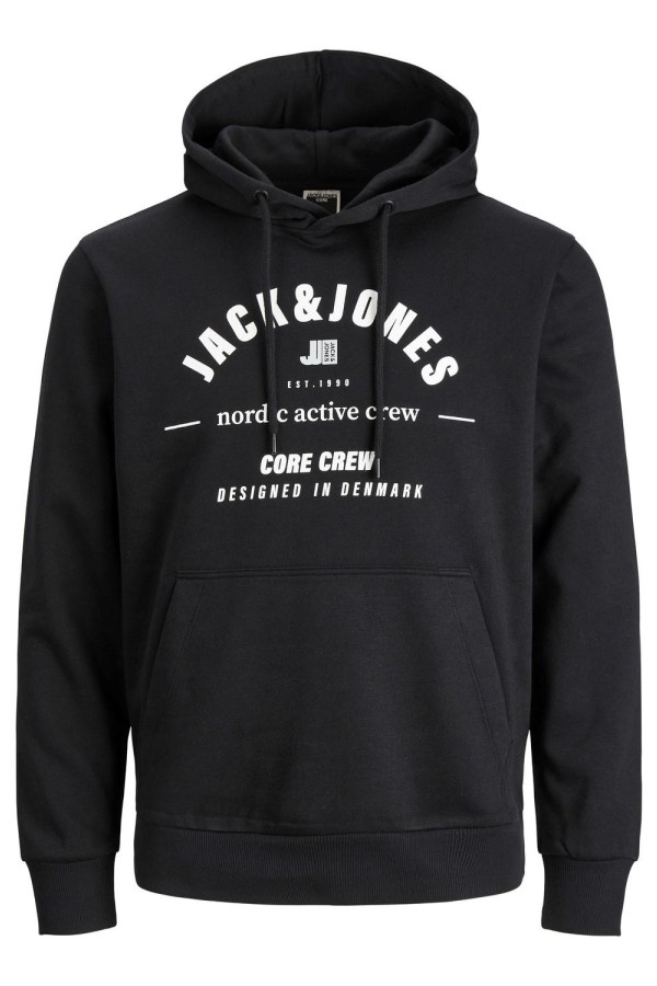 JACK&JONES 12221718 ONU YAZILI KAPSONLU KANGURU CEP SWEAT