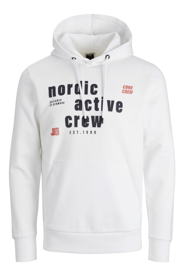 JACK&JONES 12221718 ONU YAZILI KAPSONLU KANGURU CEP SWEAT