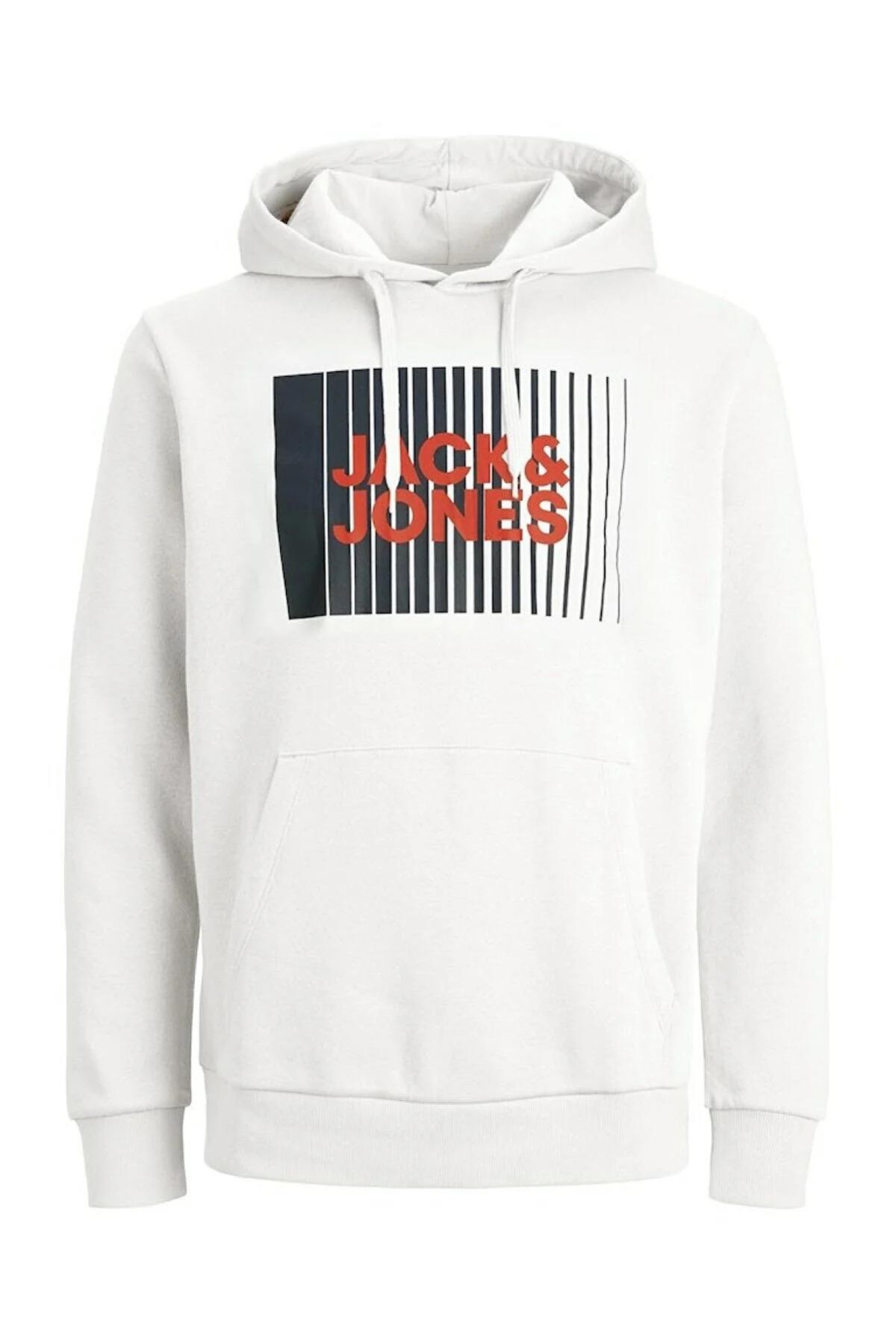 JACK&JONES 12233599 GOGUS BASKILI KAPUSONLU SWEATSHIRT