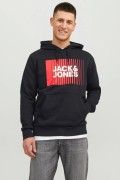 JACK&JONES 12233599 GOGUS BASKILI KAPUSONLU SWEATSHIRT