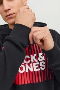 JACK&JONES 12233599 GOGUS BASKILI KAPUSONLU SWEATSHIRT