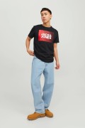 JACK & JONES 12233999 0 YAKA ONU CIZGI USTU JACK JONES YAZILI KISA KOL  %100 COTON TSHIRT