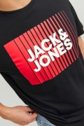 JACK & JONES 12233999 0 YAKA ONU CIZGI USTU JACK JONES YAZILI KISA KOL  %100 COTON TSHIRT