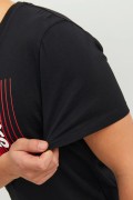 JACK & JONES 12233999 0 YAKA ONU CIZGI USTU JACK JONES YAZILI KISA KOL  %100 COTON TSHIRT