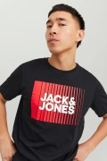 JACK & JONES 12233999 0 YAKA ONU CIZGI USTU JACK JONES YAZILI KISA KOL  %100 COTON TSHIRT