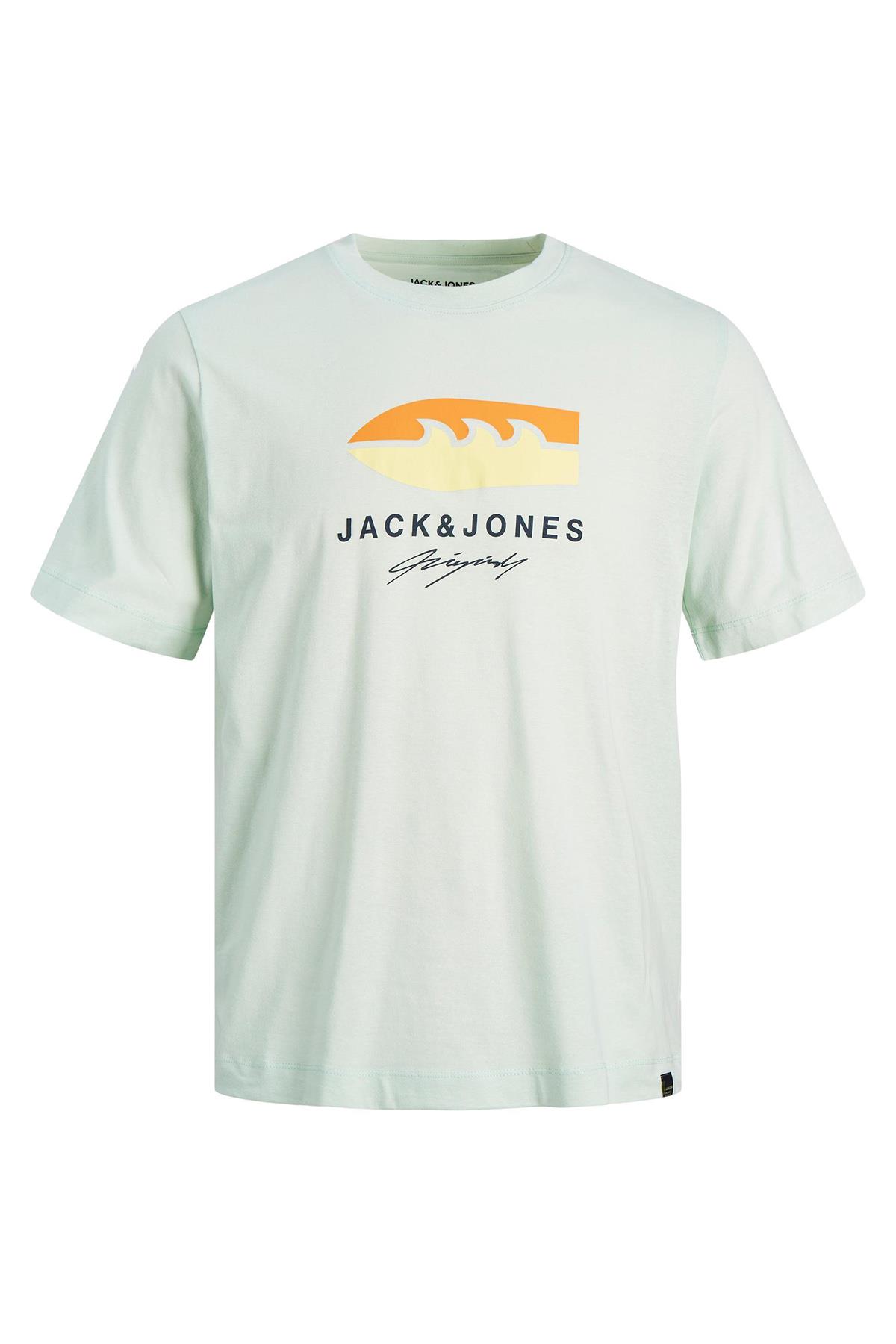 JACK & JONES 12234214 PALMIYE AGAC BASKILI KISA KOL  %100 COTON TSHIRT