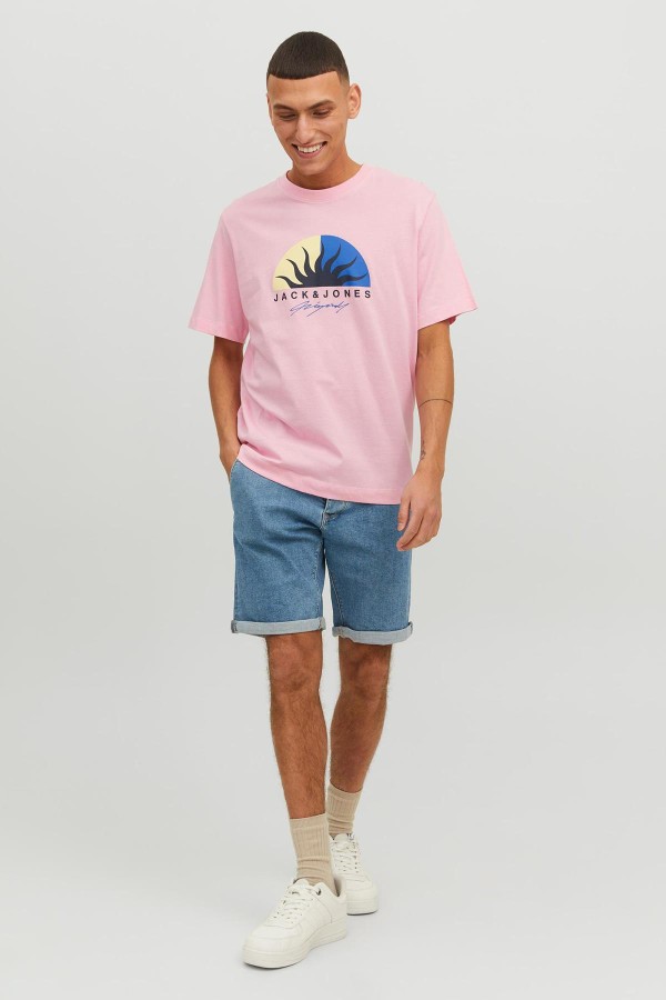 JACK & JONES 12234214 PALMIYE AGAC BASKILI KISA KOL  %100 COTON TSHIRT